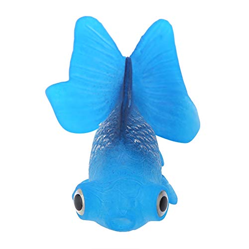 Tuwei Sicherer Kleiner Fisch aus Silikon, Aquarium-Dekoration, Realistisch für Aquarium für Aquarium (Nr. 4 Blauer Goldfisch) von Fabater