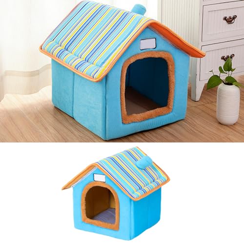 Fabater Winter-Haustierbetthaus, Hundebetthaus, Tragbar, Warm, Waschbar, Abnehmbar, Vielseitig Einsetzbar, für Katzen (Blue) von Fabater