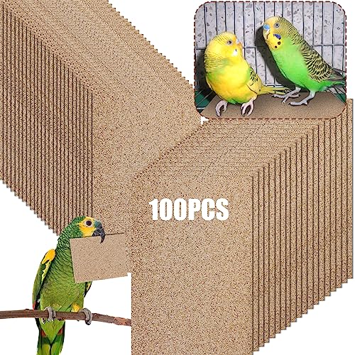 Fabbay 100 Stück Kiespapier für Vogelkäfig, 27.9x43.2 cm, Vogelkäfig, Papier, Haustierschleifpapier für Vogelkäfig im Meeresand, sauber, einfach für verbesserte Verdauung, Papageien, Nymphensittiche von Fabbay