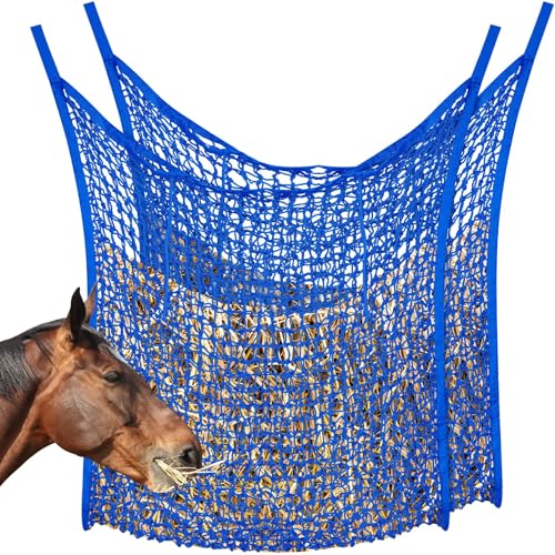 Fabbay Heunetz, Heufutterbeutel für Pferde, Ziegenstall, Anhänger, Pferdefütterungszubehör, 88,9 x 78,9 cm, Blau, 2 Stück von Fabbay