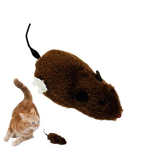 Fabixoin Interaktives Mäusespielzeug für Hauskatzen, Mausjäger-Katzenspielzeug - Jagen Jagd Maus Indoor Katzenspielzeug,Jagd aufziehbare Maus, Plüsch-Mäusespielzeug, Uhrwerk-Maus-Laufspielzeug, von Fabixoin
