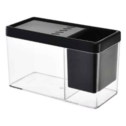 Fabixoin Kleines Aquarium, kleines Aquarium | Transparentes Aquarium,Betta-Aquarium-Desktop-Fischschalen-Organizer für Garnelen-, Betta- und kleine Krabbenlebensräume von Fabixoin