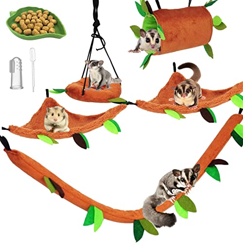 Hängematten-Set für Kleintiere, Hamster, Eichhörnchen, 5 Stück von Fabmode