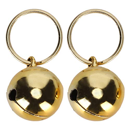 Faceuer Pet Round Bells, korrosionsbeständige robuste Haustiere Kupferglocken Verchromt mit Schlüsselring für den Außenbereich für Hunde(Gold) von Faceuer