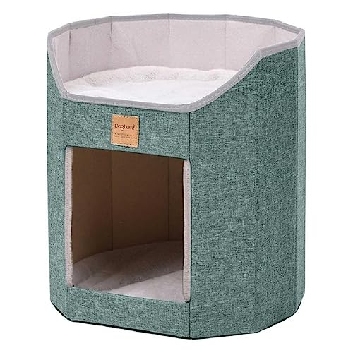 Katzenhaus Faltbarer Katzenbaum Bett Für Indoor Katzen Nette Höhle Haus Kleine Kätzchen Schlafen Bett Doppeldeck Vier Jahreszeiten Haus Indoor Katzenbett von FackLOxc