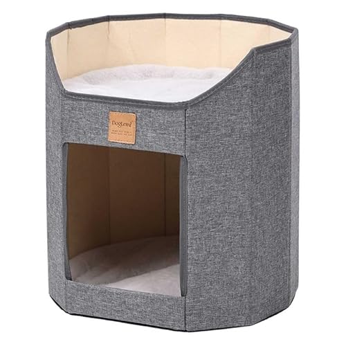 Katzenhaus Faltbarer Katzenbaum Bett Für Indoor Katzen Nette Höhle Haus Kleine Kätzchen Schlafen Bett Doppeldeck Vier Jahreszeiten Haus Indoor Katzenbett von FackLOxc