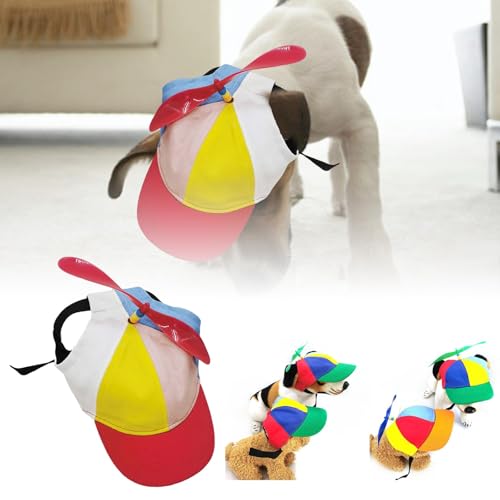 Factorys Große mittelgroße Hundehüte, farblich passende Propeller-Baseballkappen für Hunde, Kopfschmuck, Hundehüte (A, L) von Factorys