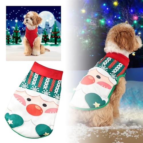 Factorys Halloween Haustierkleidung Weihnachtsmannkopfjacke Haustierkleidung Weihnachtskleid Haustier Weihnachtskleidung Hund Katze Weihnachtshaustierkleidung (A, L) von Factorys