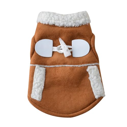 Factorys Herbst Und Winter Haustier Hund Kleidung Verdickte Hund Kleidung Haustier Motorrad Kleidung Haustier Liefert Katze Verdickte Kleidung Tank Top (Coffee, XS) von Factorys