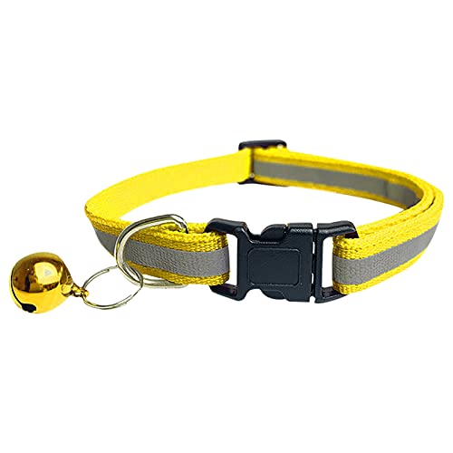 Factorys Hundehalsband aus Nylon, Verstellbare und Reflektierend, Halsband Hund mit Weich Neopren Gepolstert für Welpen Kleine Mittel Große Hunde (Gelb) von Factorys