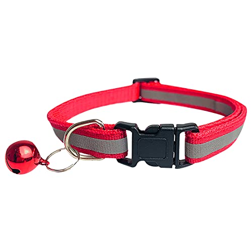 Factorys Hundehalsband aus Nylon, Verstellbare und Reflektierend, Halsband Hund mit Weich Neopren Gepolstert für Welpen Kleine Mittel Große Hunde (Rot) von Factorys