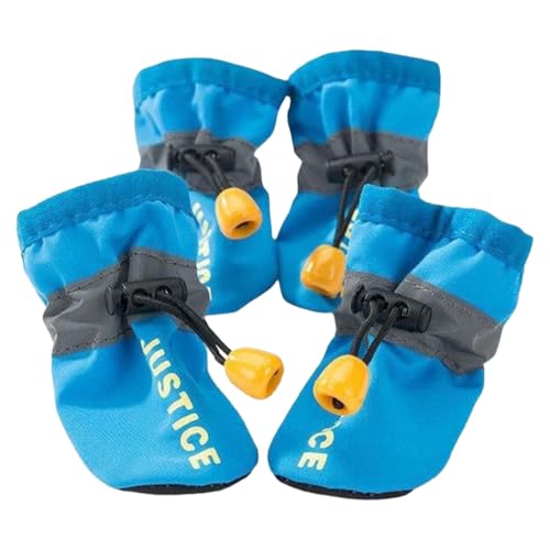 Factorys Karneval Hundeschuhschutz 4-TLG. Gemütliche Hundestiefel mit weicher Rutschsohle (Sky Blue, A) von Factorys