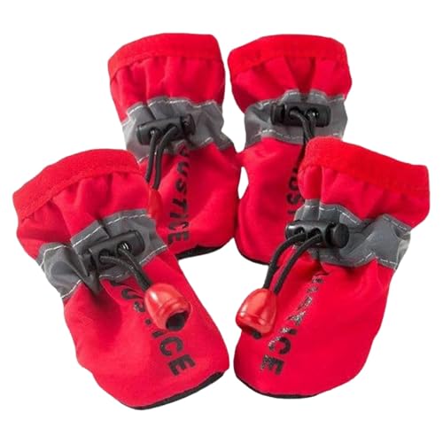 Factorys Karneval Hundeschuhschutz 4-TLG. Gemütliche Hundestiefel mit weicher Rutschsohle (Watermelon Red, A) von Factorys