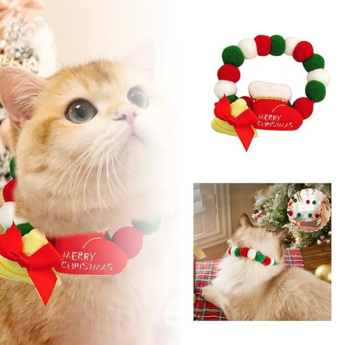 Factorys Niedlicher Kopfschmuck für Hauskatzen Welpen zu Weihnachten. Weihnachtsschmuck für Katzen Haustiere. Dekoration für Halsband, elastisches Halsband, Hundehalsband, Zubehör (D, L) von Factorys