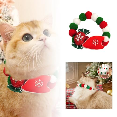 Factorys Niedlicher Kopfschmuck für Hauskatzen Welpen zu Weihnachten. Weihnachtsschmuck für Katzen Haustiere. Dekoration für Halsband, elastisches Halsband, Hundehalsband, Zubehör (E, L) von Factorys