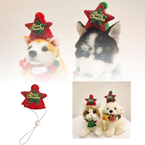 Factorys Niedlicher Kopfschmuck für Hauskatzen Welpen zu Weihnachten. Weihnachtsschmuck für Katzen Haustiere. Dekoration für Halsband, elastisches Halsband, Hundehalsband, Zubehör (F, L) von Factorys