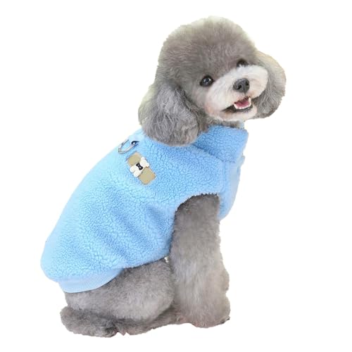 Factorys Pet Haustier Hund Kleidung Haustier Zwei Beinen Baumwolle Mantel Haustier Hund Kleidung Herbst Und Winter 23 Koreanische Stil Lamm Samt Weste (Blue, S) von Factorys