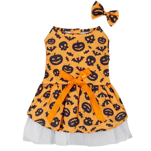 Factorys Pet Haustierbedarf Halloween Pet Transform Tüllkleid und Kopfschmuck-Set (Yellow, XS) von Factorys