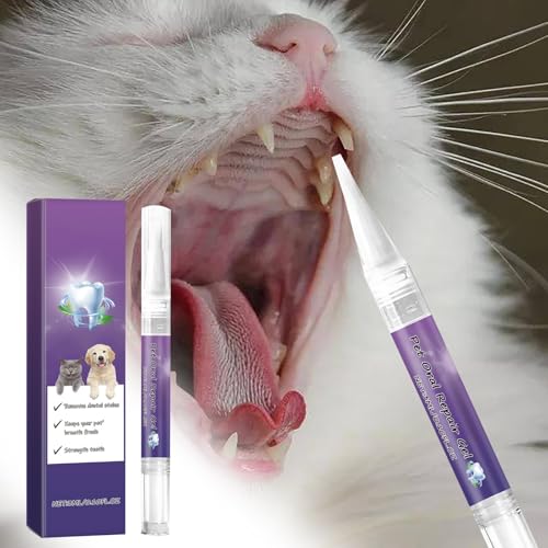 Factorys Pet Orales Gel für Haustiere, tägliche Pflege, Zahnflecken- Vergilbungsentferner, 3 ml (Dark Purple, 12.5X1.1Ccm) von Factorys