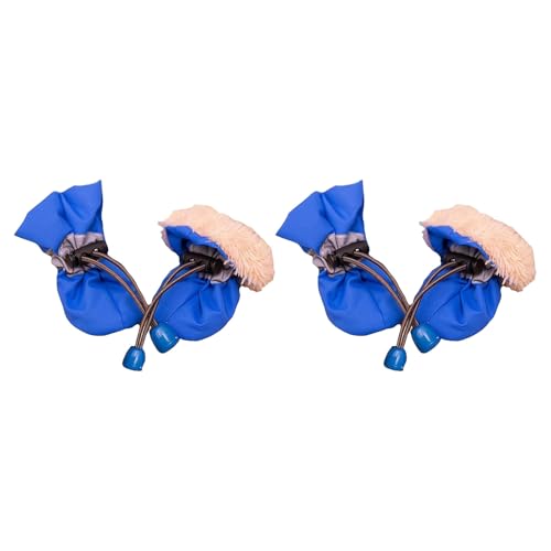 Factorys Valentinstag Hundestiefel Schutz rutschfeste Winter-Hundeschuhe mit reflektierenden Riemen Winter warme Haustier-Hundeschuhe rutschfeste Regen-Schneestiefel Welpen für kleine (Blue, B) von Factorys