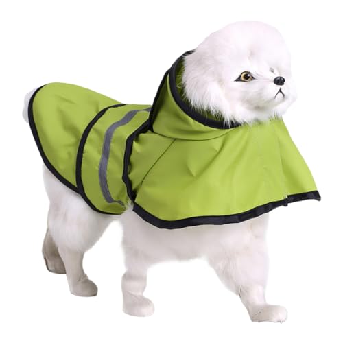 Factorys Vier Jahreszeiten Haustier Regenmantel Große und kleine Hunde Regenmantel Reflektierende Streifen Einfacher Stil Haustier Outdoor-Aktivitäten Regenausrüstung Regenbogen Regenjacke (Green, S) von Factorys