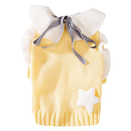 Factorys Winter Niedlicher Winter-Hundepullover, Dicke Hundekleidung für kleine mittelgroße Hunde, warme Kleidung für Mädchen, Mantel für kaltes Wetter (Yellow, S) von Factorys