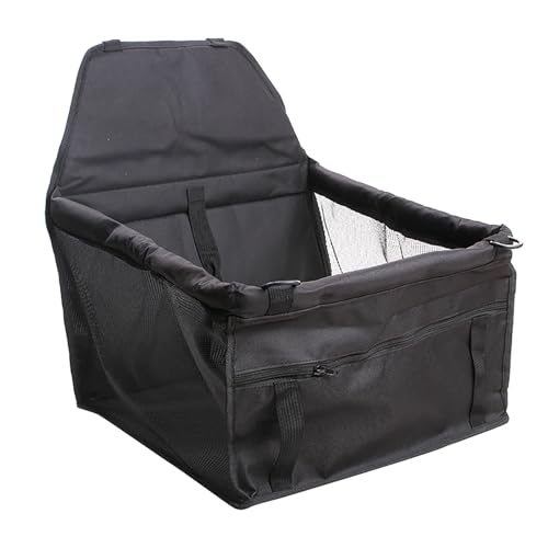 Hunde Autositz, Atmungsaktiver Faltbarer Hundeautositz Hundekorb, Faltbar Hundeautositz für Rückbank für Kleine bis Mittlere Hunde 40x30x25cm (Schwarz, One Size) von Factorys