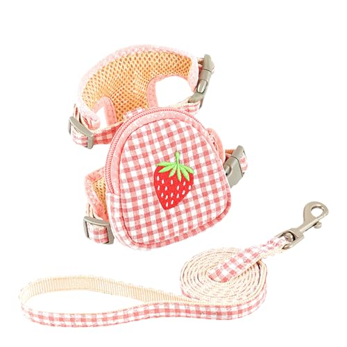 Hundegeschirr und Leine Set, Welpen Rucksackgeschirr Verstellbar Geschirr Hund Brustgeschirr Atmungsaktiv Hundegeschirr für Katzen Kleine Hunde Outdoor Gehen Wandern (Rosa, S) von Factorys