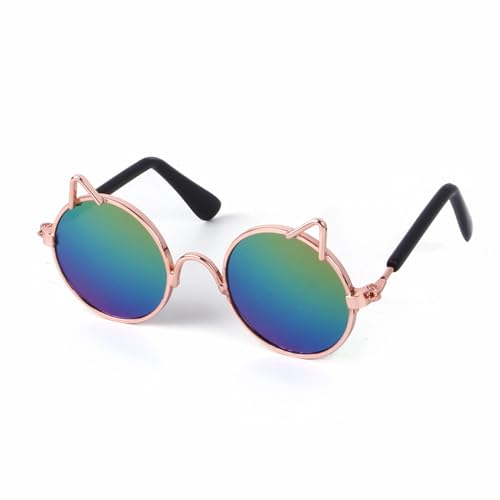 Katzen Sonnenbrille, Retro Kätzchen Sonnenbrille, Pet Welpen UV Schutz Sonnenbrille, Klassische Mode Lustige Haustierbrille für Katzen Hunde Cosplay Partys Kostüm Foto Requisiten (B) von Factorys