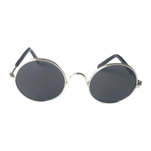 Katzen Sonnenbrille, Runde Haustier Sonnenbrille Pet Welpen Retro Haustier Brille, Klassische kleine Katzenbrille, Cosplay Kostüm für Foto Requisiten, Niedliche Haustier Dekorationen (B) von Factorys