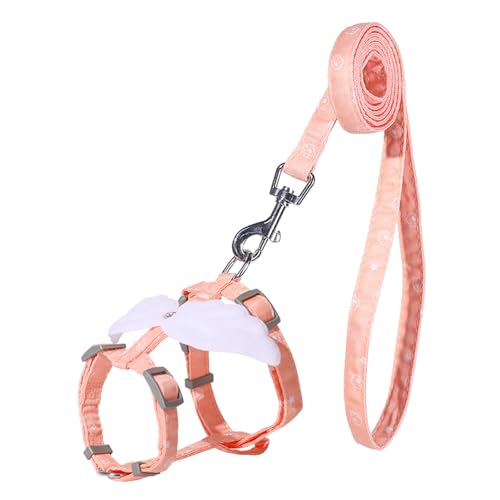 Katzengeschirr mit Leine, Verstellbare Nylon Geschirre Katzenleine, Geschirre Katzenleine Kätzchenhalsband, Weiche Katzengarnitur für Kätzchen Welpe (Orange, M) von Factorys