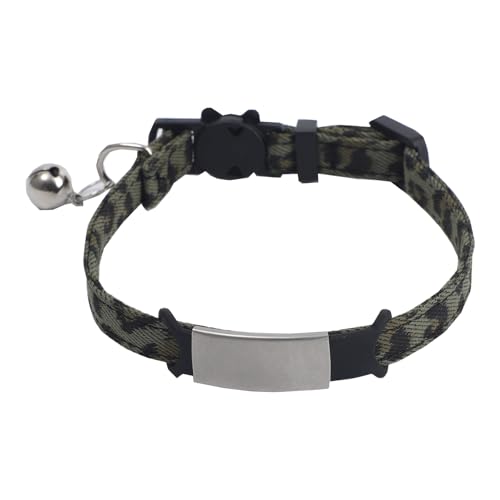 Katzenhalsbänder mit Glocke, Weich & Komfort Hunde Halsband, Verstellbares Leopard Pattern Halsband für Katze, Welpen, kleine Hunde von Factorys