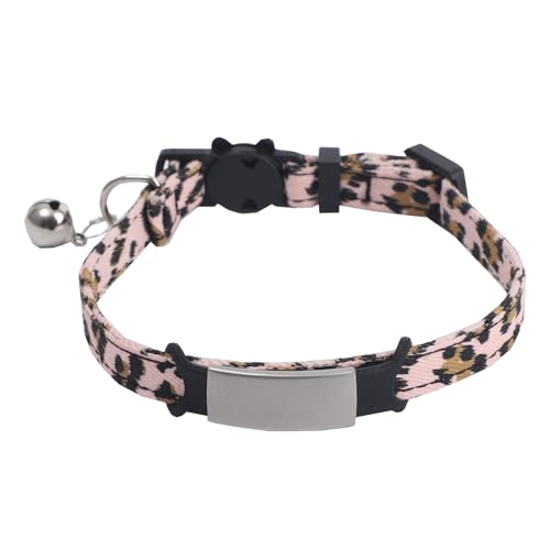 Katzenhalsbänder mit Glocke, Weich & Komfort Hunde Halsband, Verstellbares Leopard Pattern Halsband für Katze, Welpen, kleine Hunde von Factorys