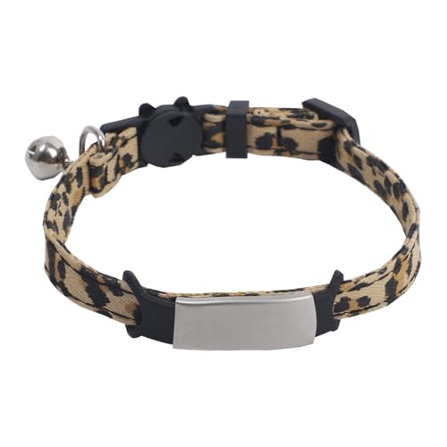 Katzenhalsbänder mit Glocke, Weich & Komfort Hunde Halsband, Verstellbares Leopard Pattern Halsband für Katze, Welpen, kleine Hunde von Factorys