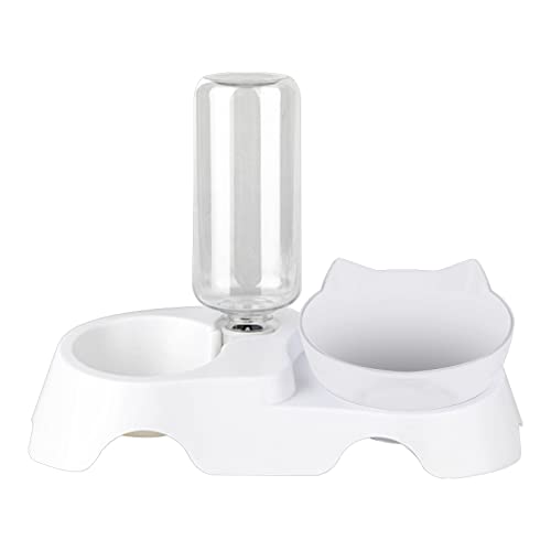 Und Futternäpfe-Set, Futternäpfe für Hunde und Welpen, automatisches Trinken und Füttern, Doppelnäpfe Automatisierte Futterspender Für Hunde (White, One Size) von Factorys