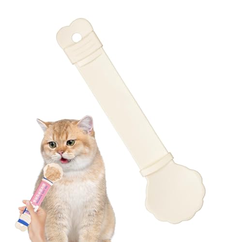 Cat Strip Quetschlöffel, Cat Strip Feeder,Haustierlöffel Wet Treat Squeeze Treat Spoon | Multifunktionaler Futterspender für Haustierlöffel, tragbarer Nassfutterlöffel für Katzen für leckbare Leckerei von Facynde