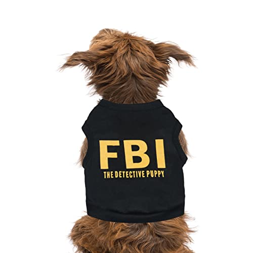 Hunde-T-Shirts für große Hunde | Cooton-Hundehemd | FBI-Hundehemd aus Baumwolle, männliche Haustier-Outfits, Katzenkleidung Sicherheitsweste schwa, Größe S bis L von Facynde