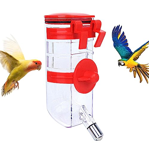 Facynde Vogeltränke im Freien - Wasserspender, automatischer Futterspender für Wasservögel,Vogelkäfig-Futterspender, 350 ml große Trinkflasche für Hamster, Eichhörnchen, Papageien, Vögel von Facynde