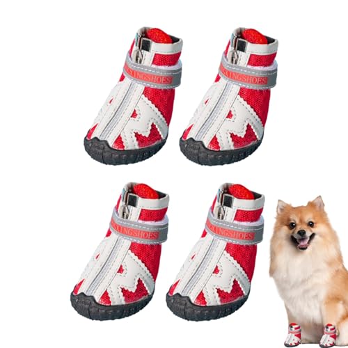 Hundeschuhe Anti-Rutsch,Hundeschuhe atmungsaktiv | 4 Stück tolle Stiefeletten für Hundepfoten | Hundestiefel in 5 Größen mit robuster Gummisohle, atmungsaktive Hundestiefel, rutschfest für den von Facynde