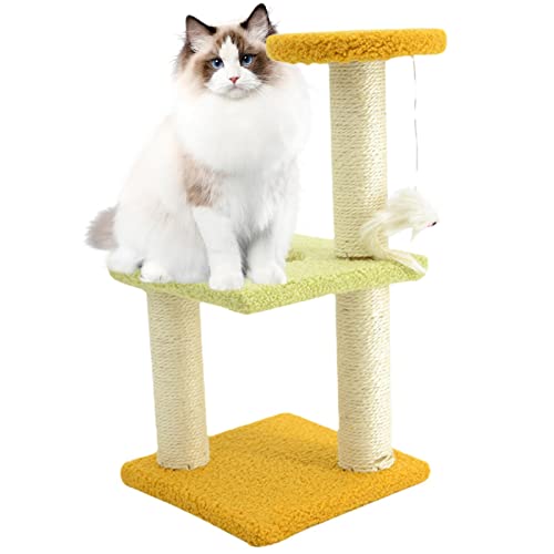 Katzenturm | Niedlicher Katzenbaum,Katzentürme mit mehrschichtigem Design, quadratischer Plattenbasis, schützen das Sofa für kleine Katzen und Kätzchen von Facynde