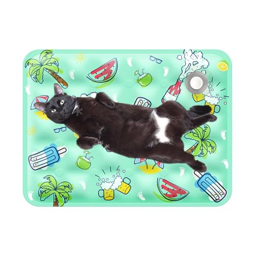 Kühlmatte für Haustiere, Kühlmatte für Katzen,Coole Unterlage für Katzen im Innenbereich - Sommer-Kühlmatte und Isomatte, wasserabsorbierende Oberseite, waschbares tragbares Kühlbett für Haustiere von Facynde