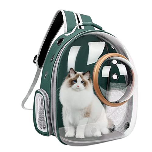 Luftpolster-Rucksack für Haustiere | Hundewanderrucksack mit Netz - Klarer Bubble-Katzentrage-Rucksack, Haustier-Tragetasche, Hunde-Katzen-Tragerucksack für Reisen und Wandern von Facynde