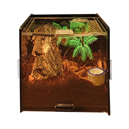 Reptilienkäfig,Terrarium für Reptilien | Klarer ntank aus Acryl,Vollansicht Reptilien-Terrarium, Reptilien-Haustiere, Gecko, Schlangen-Top, ausbruchsicherer Deckel von Facynde