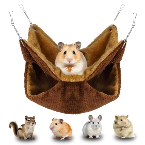 Haustierkäfig-Hängematte, hängende Tier-Hängematte, Winter, warm, Hamster-Hängematte, kleine Haustiere, doppellagiges hängendes Bett, Fleece-Haustier-Bettwäsche für Hamster, Chinchilla, Eichhörnchen, von Fadcaer