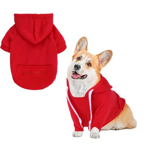 Hunde-Kapuzenpullover, Hunde-Kapuzenpullover mit Tasche, Weichheit, Komfort, Hunde-Sweatshirt, Welpen-Kapuzenpullover, warm und leicht, Hunde-Fleecepullover, Hunde-Kapuzenpullover, Kleidung für den von Fadcaer