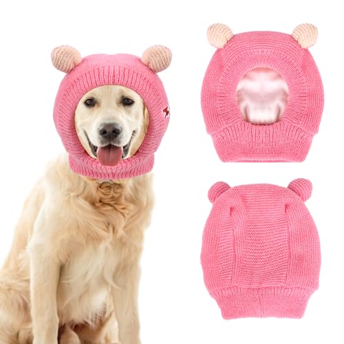 Hunde-Wintermütze, warme Wintermütze, verrückte süße Katze, flauschig, warme Mütze, gestrickte Haustiermütze, Bärenohren-Design, Hunde-Kopfbedeckung, Haustierzubehör für Kätzchen, Welpen, kleine, von Fadcaer