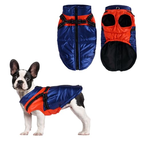 Hundejacke wasserdicht, Winter-Hundemantel wasserdicht mit Geschirr, reflektierende Hund Kaltwetterjacke Hund Winterjacke Weste Verstellbarer Warmer Hundemantel Jacke für kleine mittelgroße Hunde (L, von Fadcaer