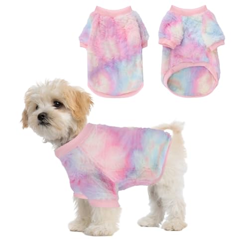 Kleine Hund Pullover,Regenbogen Winter Warme Hundepullover für Hunde Katzen,Welpenpullover Welpenkleidung,Niedliche Hundekleidung Kleid für Kleine Mittelgroße Jungen Mädchen Chihuahua (Pullover, M) von Fadcaer