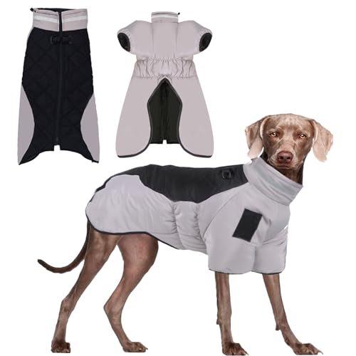 Fadcaer Warmer Hundemantel, wasserdicht, reflektierend, winddicht, Hundejacke, Haustier-Winterkleidung, warme Weste, große Hunde (4XL, Schwarz) von Fadcaer