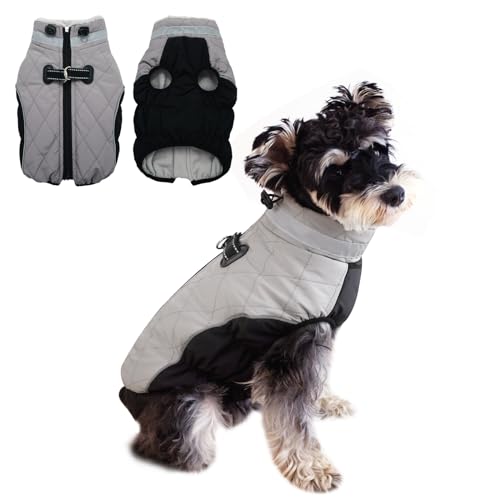 Wasserdichter Hundemantel, warme Hunde-Winterjacke, reflektierend, für kaltes Wetter, Weste aus Fleece gefüttert, winddicht, Haustier-Outdoor-Kleidung mit Reißverschluss, Großmantel von Welpe (XS, von Fadcaer